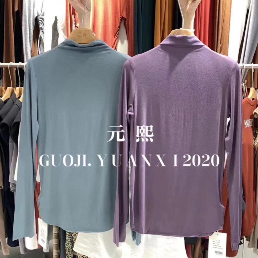 Áo phông nữ dài tay có cổ bán cao Modal mỏng thu đông 8888 yuanxi  ྇ ྇ tt  ྇