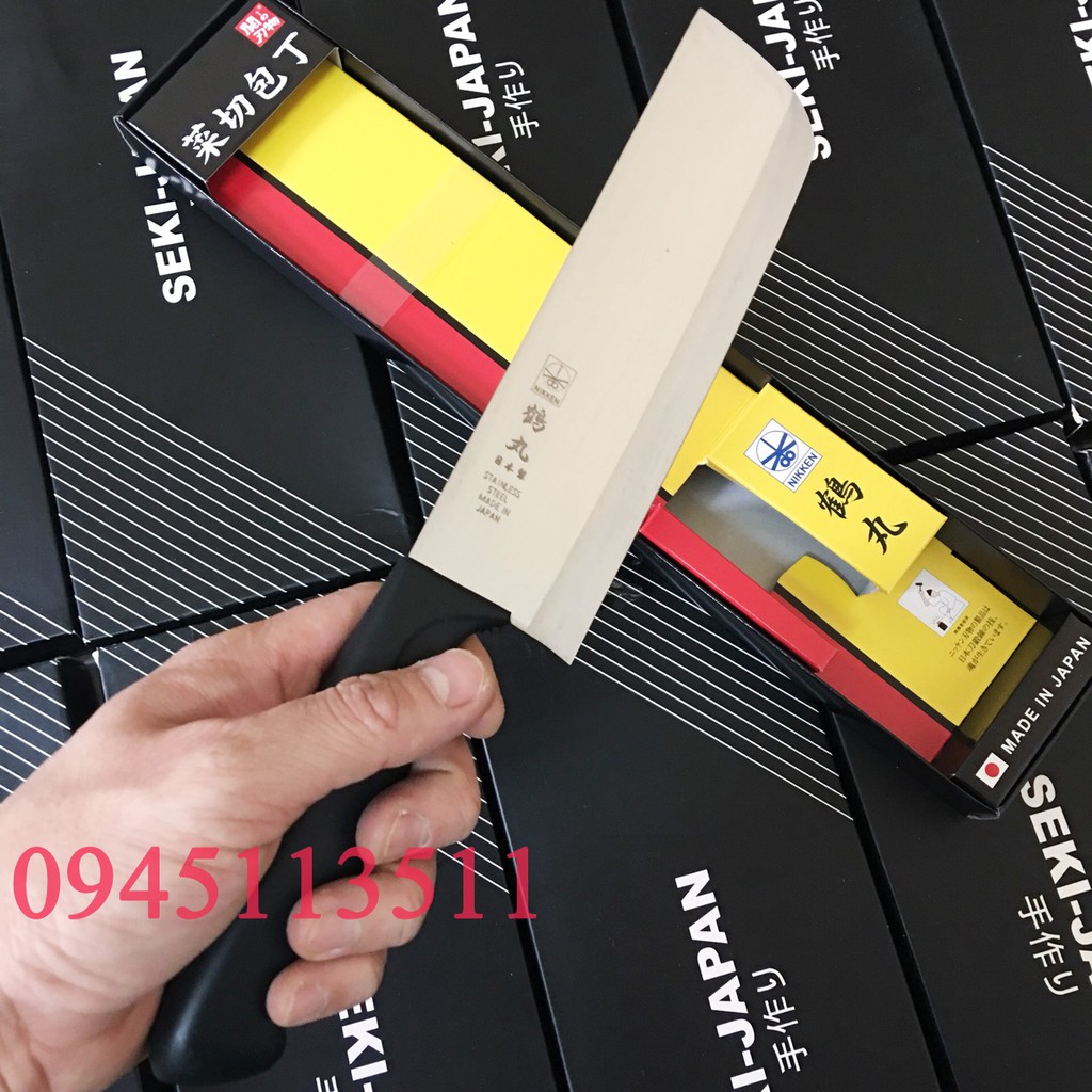 Dao Nhật Bản Nikken Nakiri Tsurumaru Thái rau, thực phẩm  cán nhựa ABS, thép không gỉ