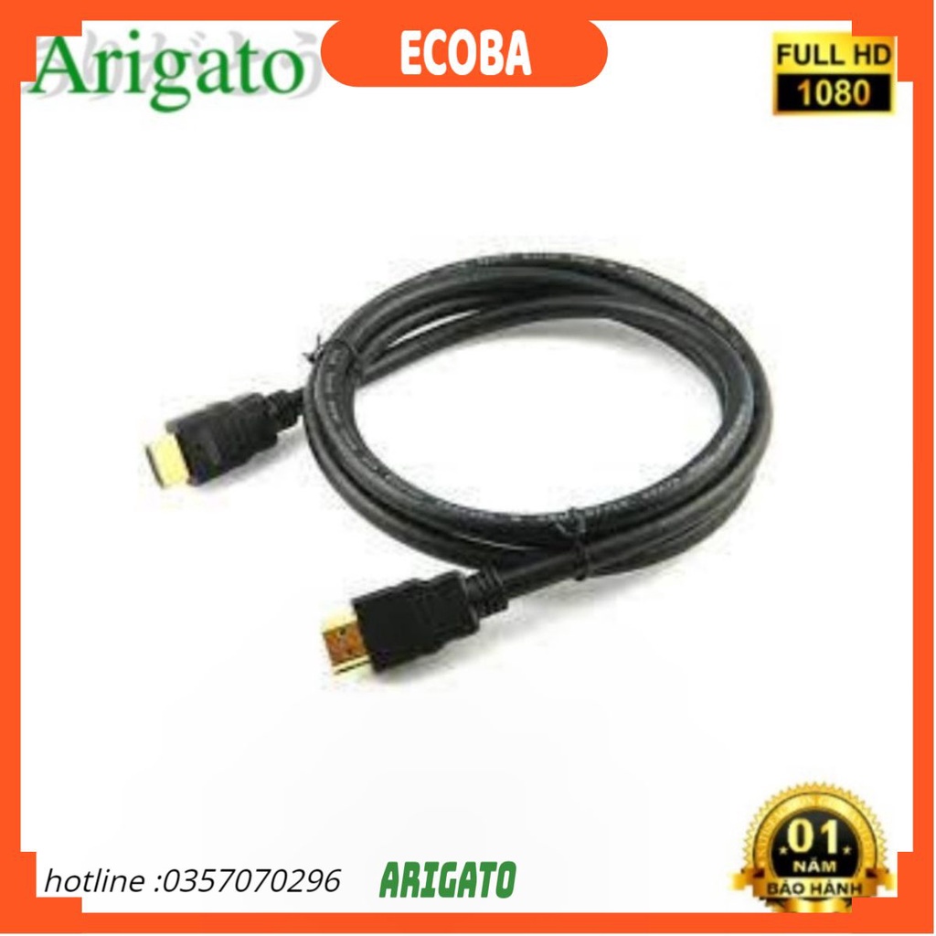 Dây HDMI Tròn 1.5m OD 5.5 CHUẨN 1.4 FULL HD - Hàng zin mới 100%- Bảo Hành 3 Tháng- 1 Đổi 1 ECOBA