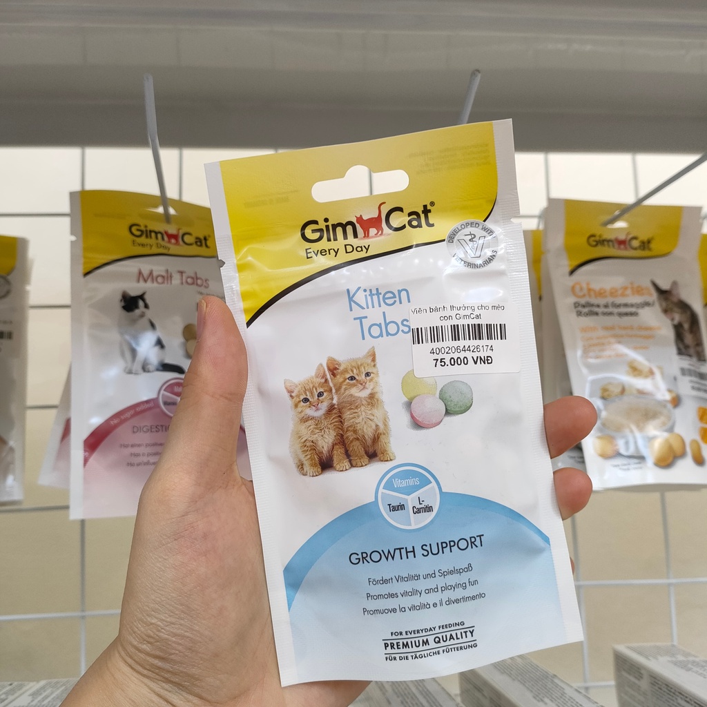 Viên vitamin cho mèo con Gimcat Kitten Tabs 40g với các vitamin thiết yếu