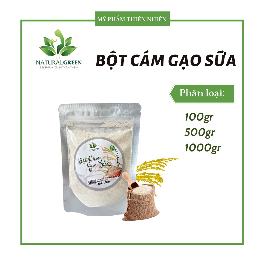 Tinh Bột Cám Gạo Nguyên Chất Handmade 100g (Tẩy Da Chết, Dưỡng Trắng Da)