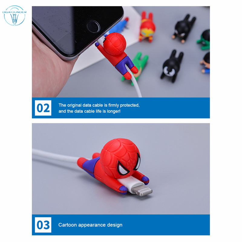 SUPERMAN Phụ Kiện Bọc Bảo Vệ Dây Cáp Sạc Usb Kiểu Dáng Xinh Xắn Tiện Dụng
