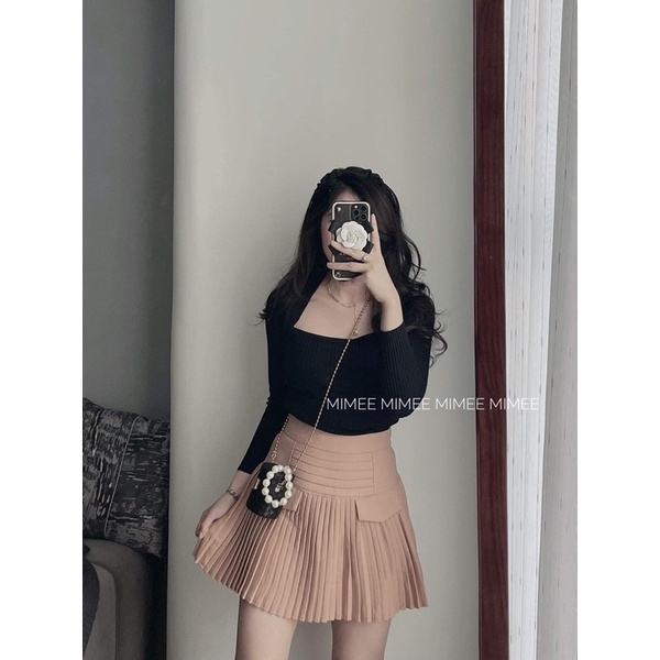 Áo len chờm vai dài tay mimee