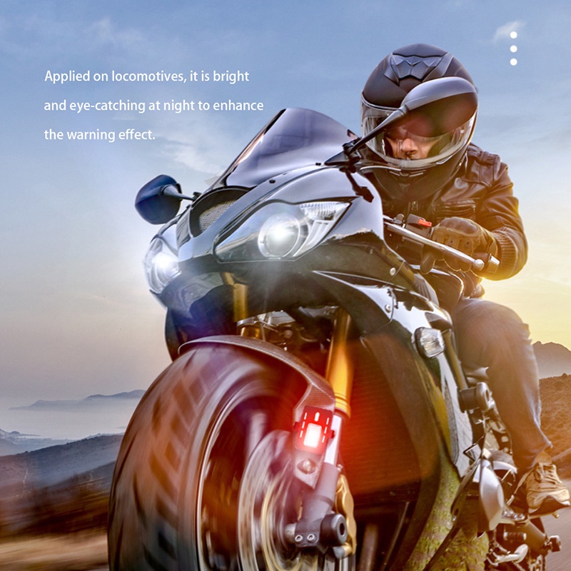 1 Bộ Đèn Led Cảnh Báo An Toàn Chống Va Chạm / Nguồn USB Không Dây Cho Xe Máy / Xe Hơi Điều Khiển Từ Xa