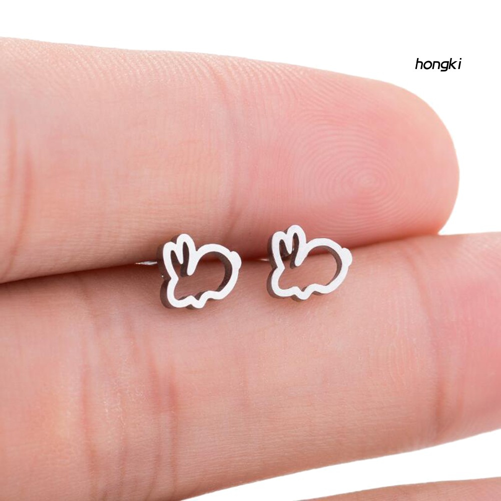 Khuyên tai hình thỏ rỗng thời trang dễ thương cho nữ