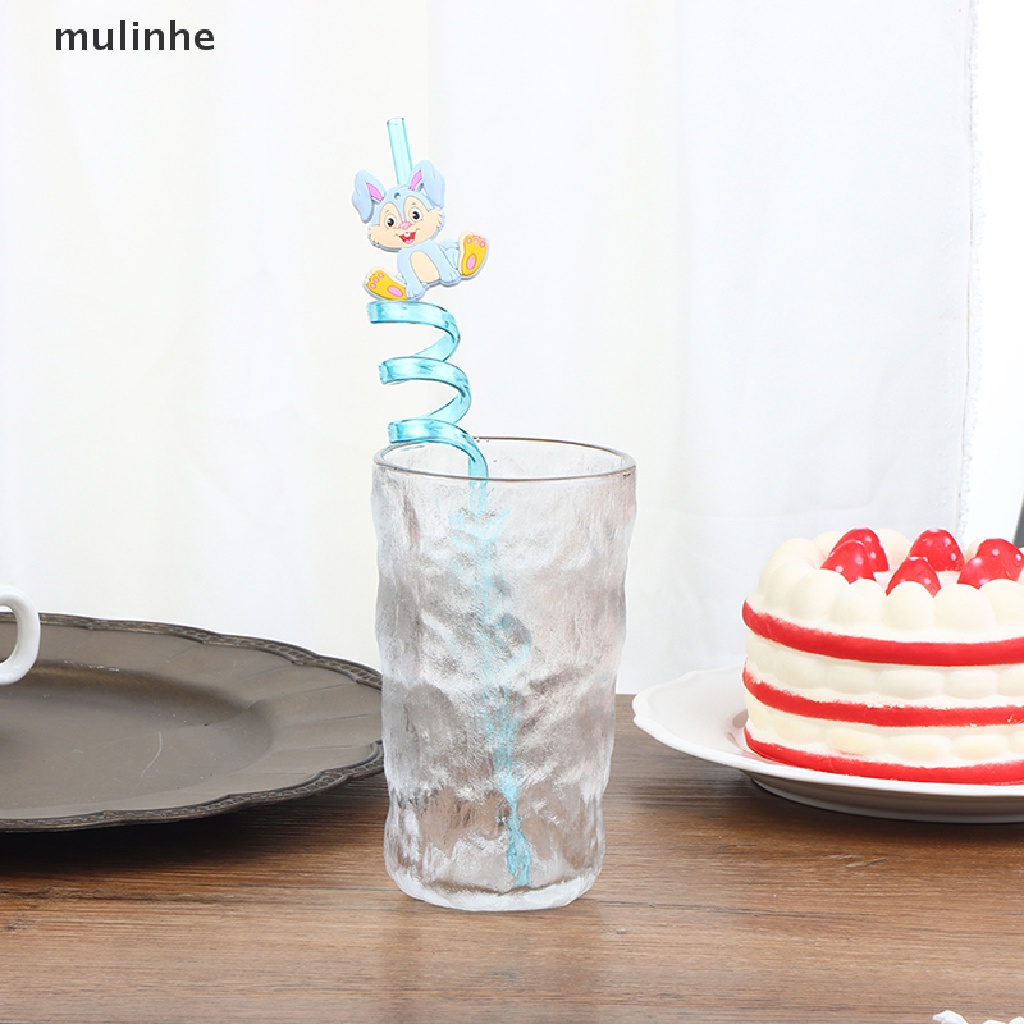 Set 8 Ống Hút Có Thể Tái Sử Dụng Hình Động Vật Cho Bé