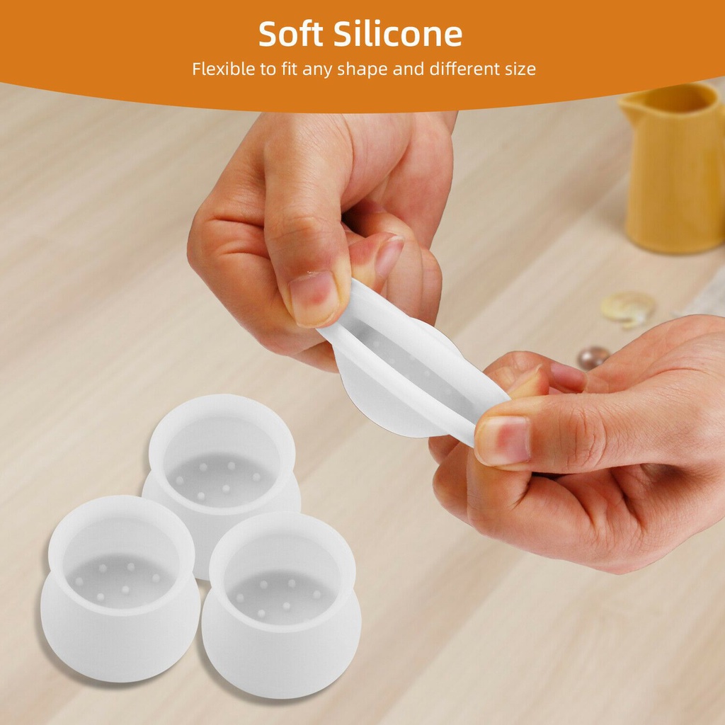 Set 4/16 Miếng Lót Chân Bàn Ghế Bằng Silicon Dày Dặn Chống Trượt Chống Mòn Nhiều Màu Sắc