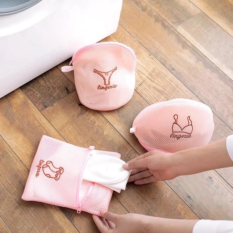 Túi lưới đựng đồ giặt máy phối khóa kéo bảo vệ tiện dụng