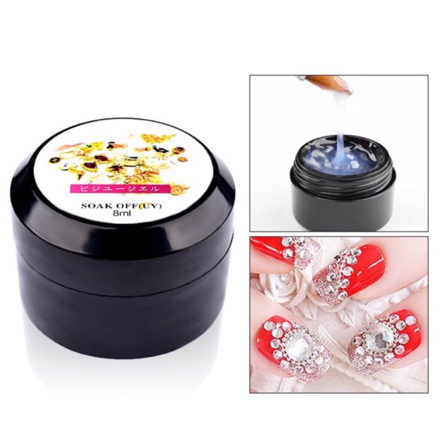 Gel gắn đá khối 8ml - Hoa Bột - Charm