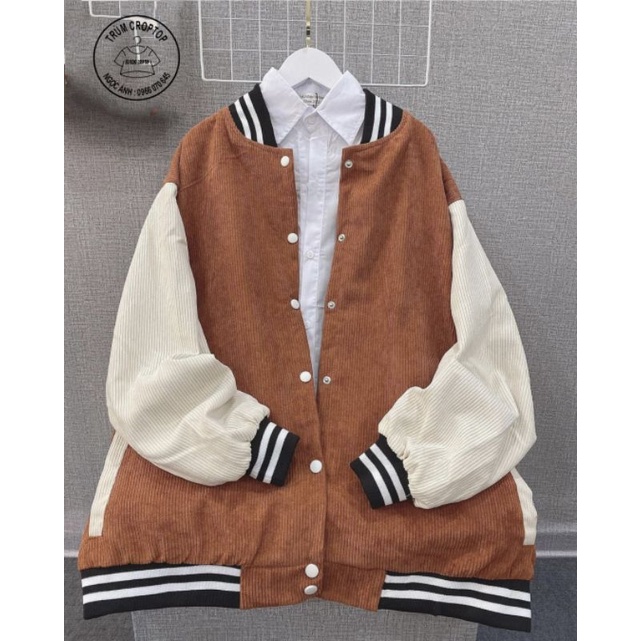Áo Khoác BomBer Nhung Tăm Trơn 4 Màu Bacsic Phông Unisex Nam Nữ 38-58kg