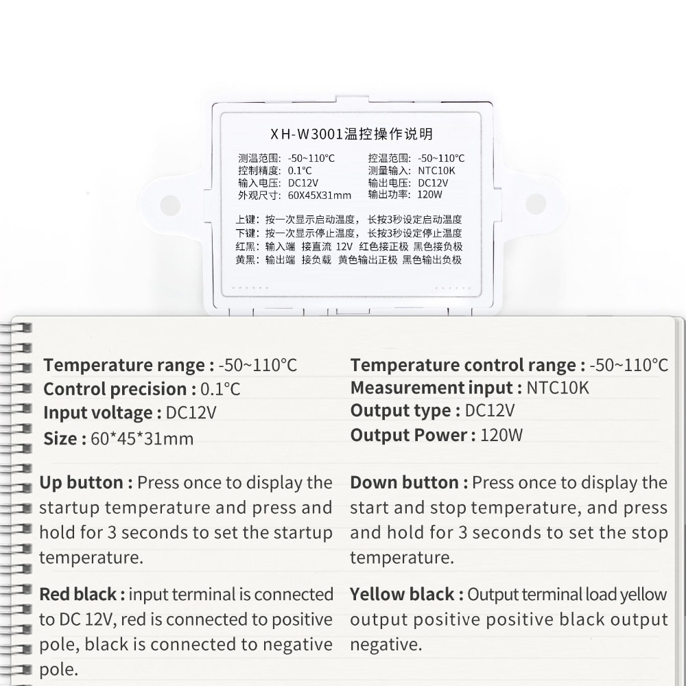 Bộ Điều Khiển Nhiệt Độ Xh-W3001 10a 12v 24v 220vac Cho Arduino