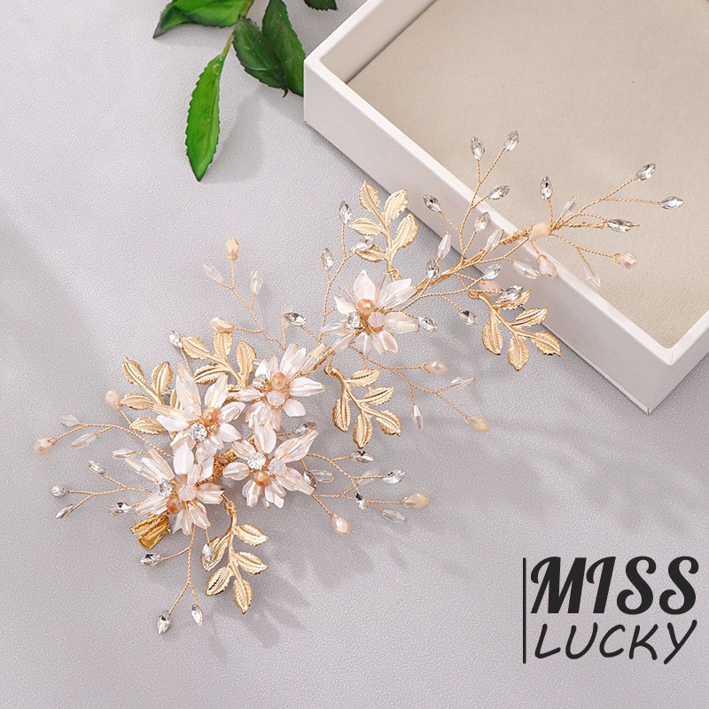 Kẹp tóc dạng dây ruy băng thời trang thanh tú cho cô dâu