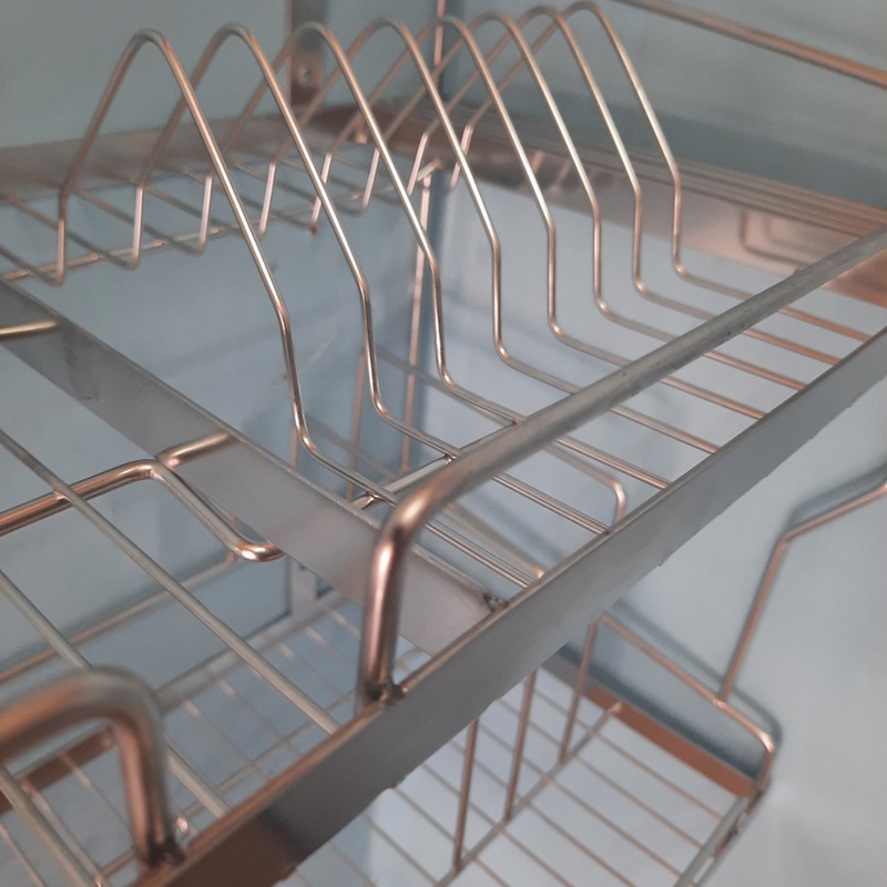 Kệ chén inox 304 đa năng treo tường - Kệ úp chén bát inox 304 đa năng 2 tầng KCDN