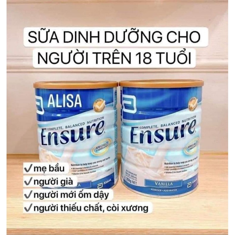 Sữa Bột Ensure Hương Vani 850g – Úc