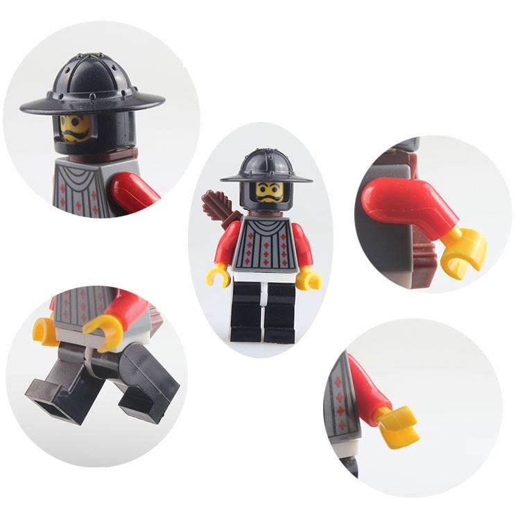 Minifigures LOJO AX-9805 - Lính trung cổ Rơi đỏ - Minifigures Red Bat Knight