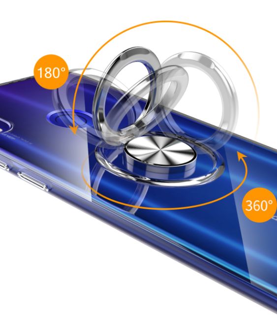 Ốp lưng Redmi Note 7 / 7 Pro dẻo trong giá đỡ kiêm nhẫn ô tô chống sốc chống ố cao cấp