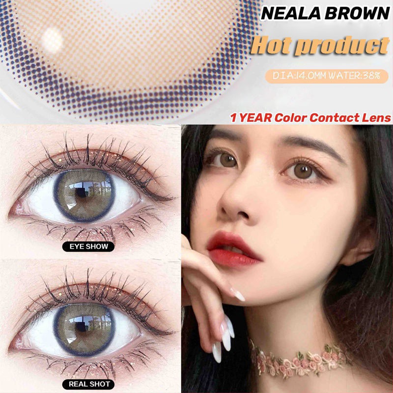 Kính áp tròng có màu Colorhunter 0 độ êm mát mắt dưỡng ẩm cao cấp 14.00-14.2mm sử dụng 1 năm