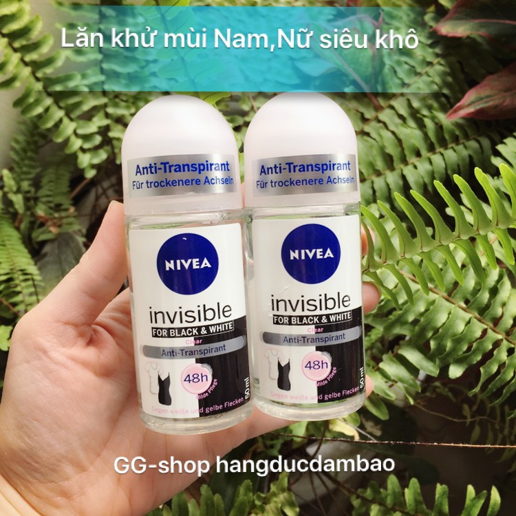 NIVEA Black & White Invisible - Lăn khử mùi không làm bẩn áo hương thơm tinh tế