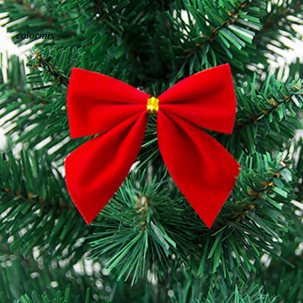 Set 12 Nơ Đỏ Trang Trí Cây Thông Noel