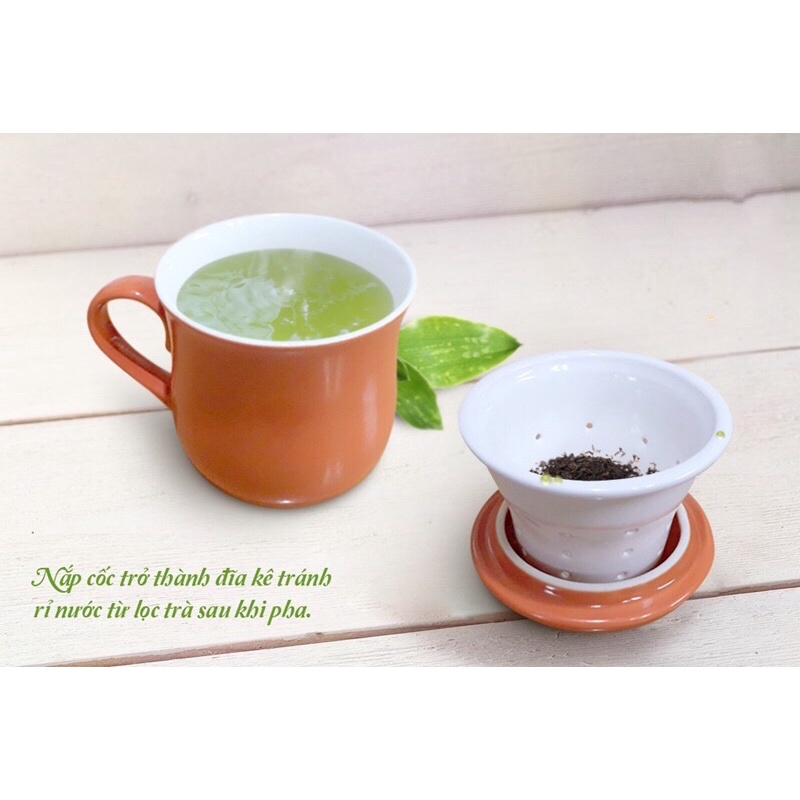Cốc Ly lọc trà sứ sương cao cấp
