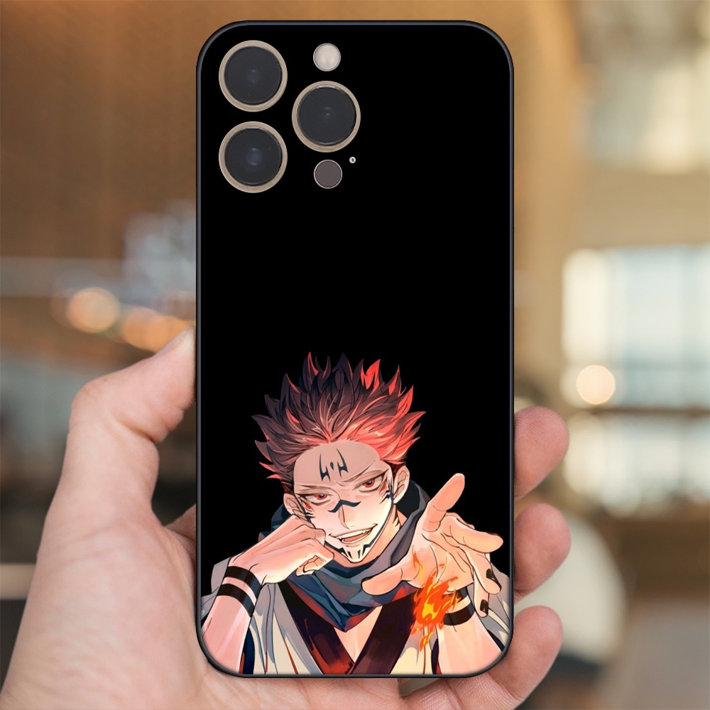 Ốp lưng iPhone 13 Pro dẻo đen cạnh vuông in hình Yuji Jujutsu Kaisen