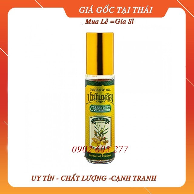 [hàng chính hãng]Dầu lăn thảo dược Nghệ Gừng Yellow Oil Green Herb Thái Lan