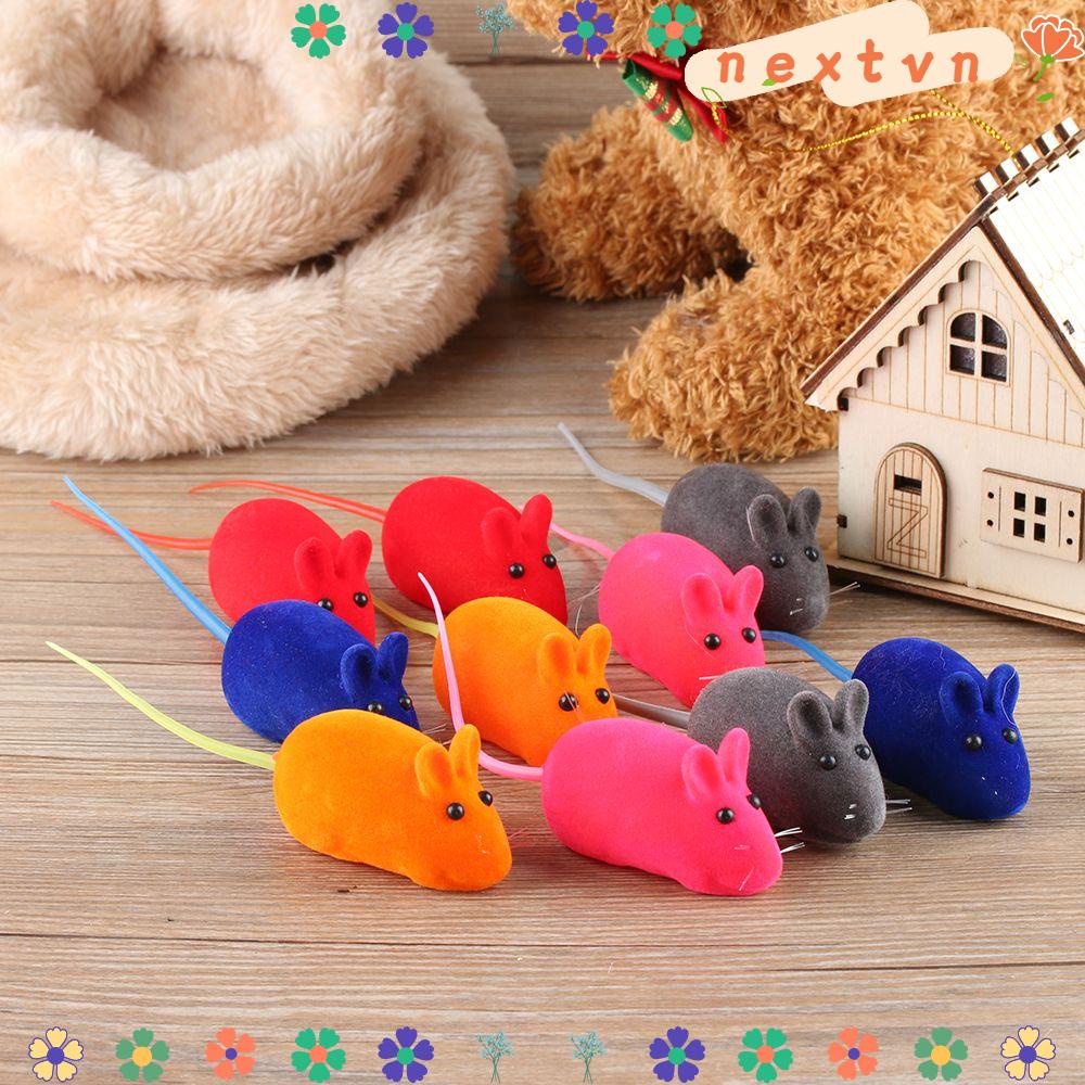 Set 5 Chuột Nhân Tạo Nhiều Màu Sắc Tạo Âm Thanh Vui Nhộn Cho Mèo Cưng
