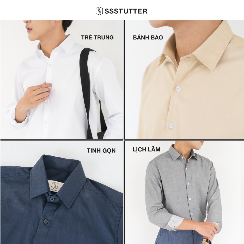 Áo sơ mi nam dài tay cổ đức form dáng vừa vặn SSSTUTTER vải cao cấp thoáng mát 5 màu linh hoạt Great Life Shirt Ver.2 | BigBuy360 - bigbuy360.vn