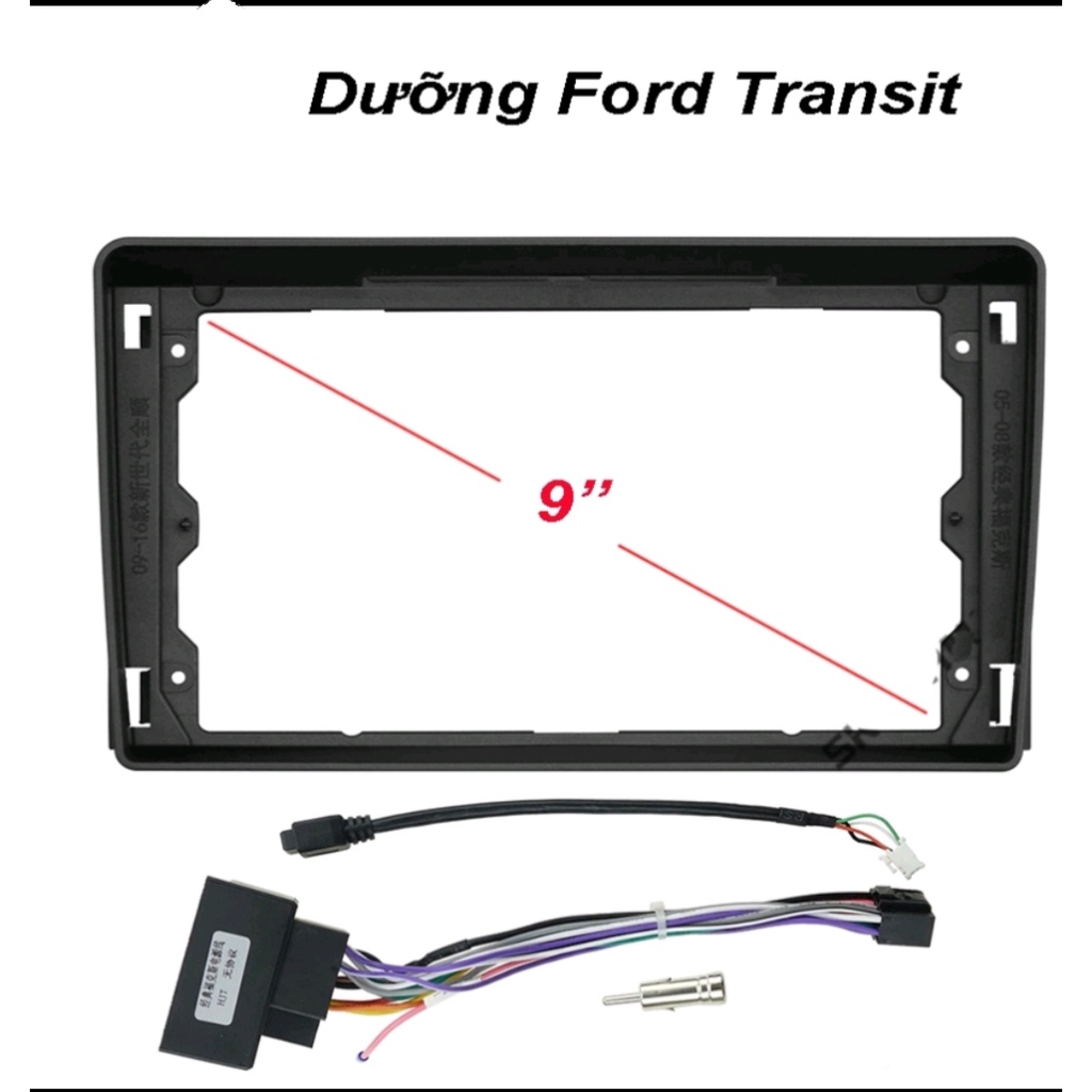 Mặt dưỡng màn hình ford transit 9inch-10inch kèm jack zin