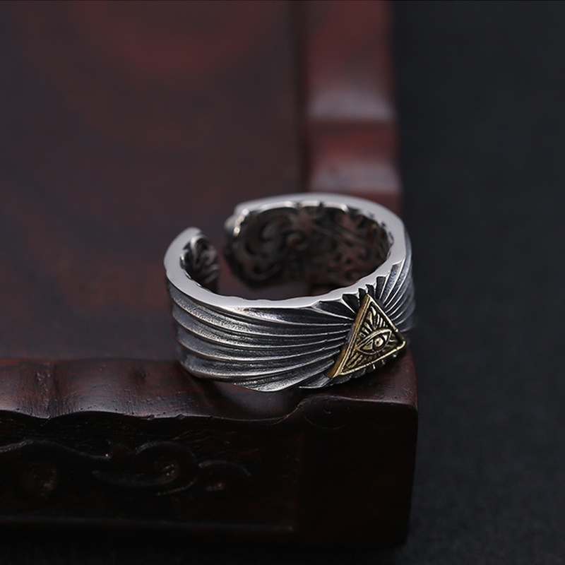 Nhẫn Nam Eye of God Chiều rộng Làm như cũ Cổ điển Khí chất bá đạo Ba chiều Quà ngày lễ tình nhân Làm bằng tay NH-151