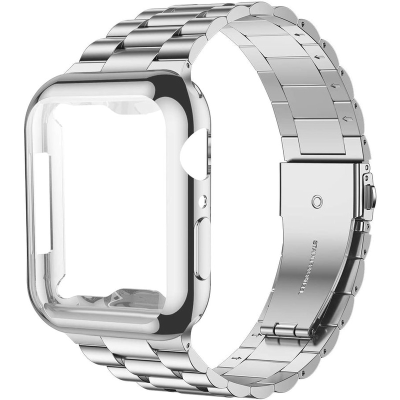 Ốp Dây Đeo Bằng Thép Không Gỉ 38mm 42mm Cho Apple Watch 7 45MM 44mm 40mm SE Series 6 5 4