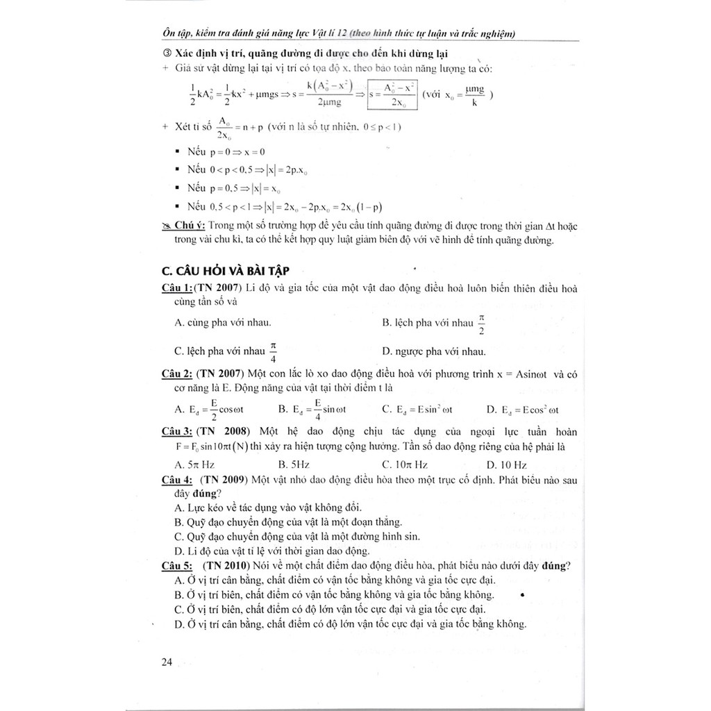 Sách Ôn Tập, Kiểm Tra Đánh Giá Năng Lực Vật Lí 12