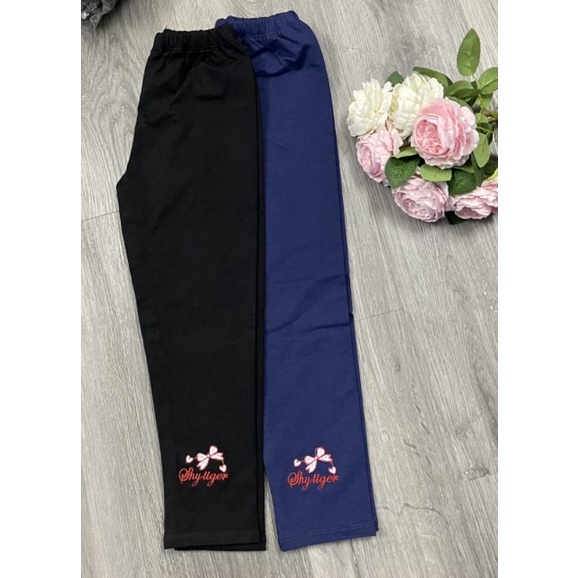 Quần dài legging bé gái - cotton co giãn 4 chiều size đại 18-32kg ( M2808)