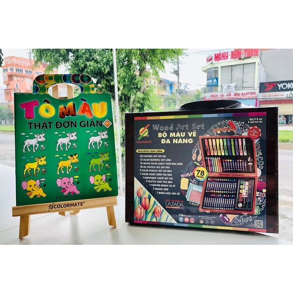 Bộ màu vẽ đa năng colormate hộp gỗ M78