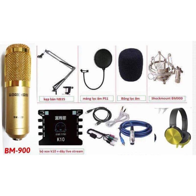 Combo mic thu âm BM900 - SOUND K10 + phần quà hấp dẫn