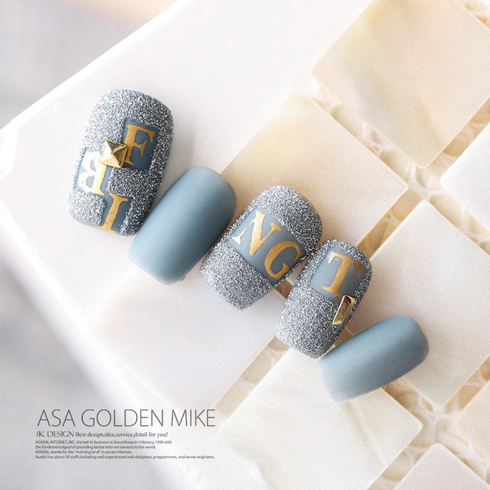 1 Tờ Nhãn Dán Trang Trí Móng Tay Hình Chữ Cái Tiếng Anh/ Holographic