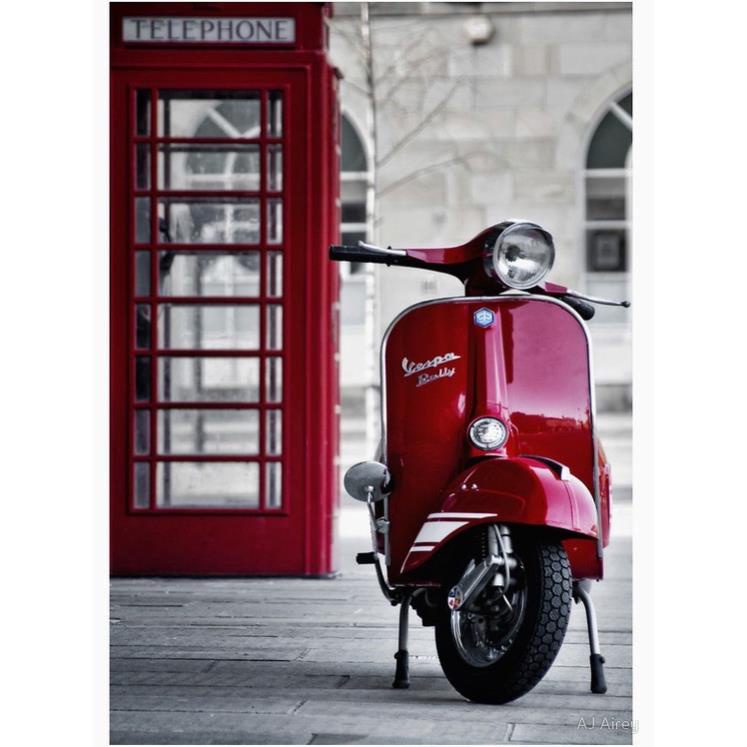 SET 25 TẤM DECAL POSTER DÁN TƯỜNG CHỦ ĐỀ VESPA CỔ TRANG TRÍ CỬA HÀNG/CAFE CỔ ĐIỂN VINTAGE