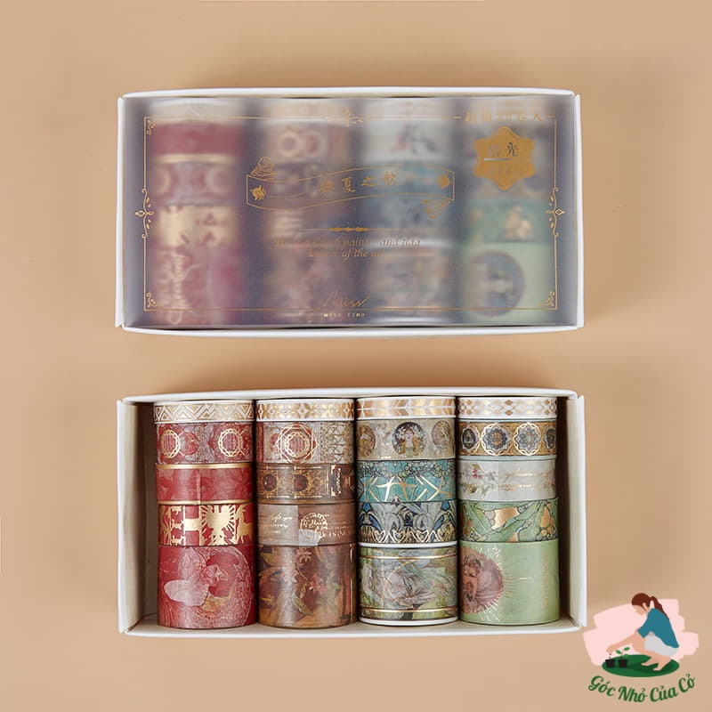 Hộp 20 cuộn Băng dính washi tape chim hạc cổ trang gocnhocuaco VPP0040