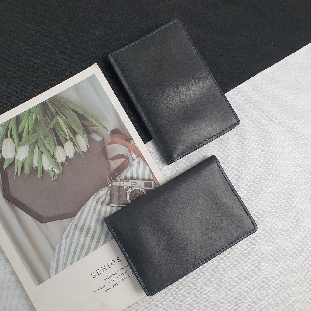 [Da Thật] Ví Da, Ví Nam Minimalism Da Bò Thật - Nâu VD105 - Bảo Hành 3 Năm
