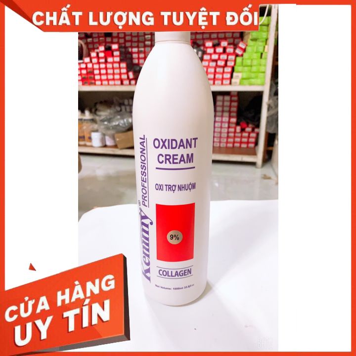 Oxy trợ nhuộm tóc kenmy 1000ml 3%-6%-9%-12% Collagen không kích ứng da đầu -không rat da đầu có mùi thơm