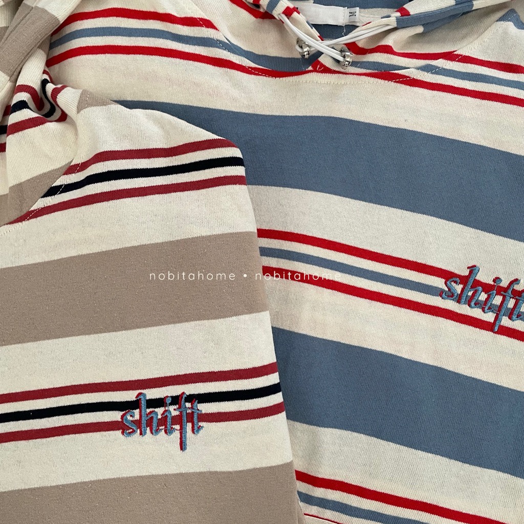 NOBITA HOME - ÁO HOODIE KẺ SỌC THÊU SHIFT