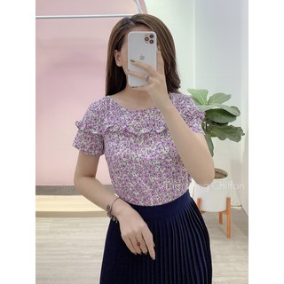 Chiffon_Áo sơ mi hoa bèo ngực