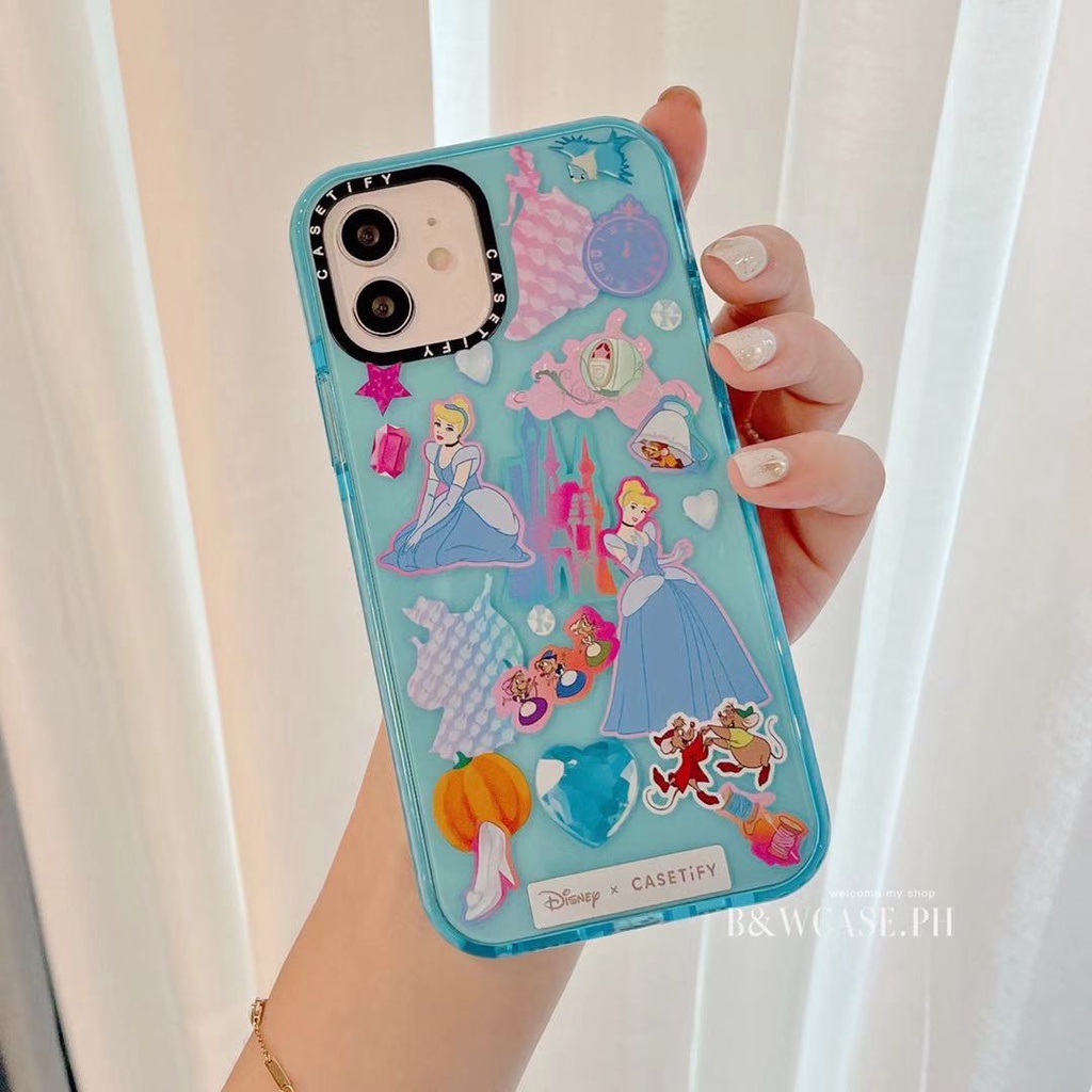 Ốp điện thoại mềm chống sốc màu neon dạ quang họa tiết công chúa cho Iphone 12 11 Pro