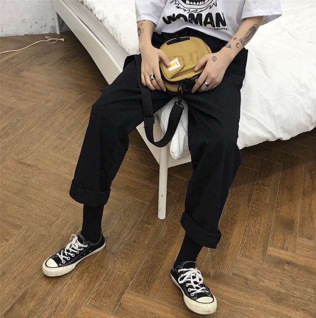 Quần Baggy kaki trơn ( Có video thật )
