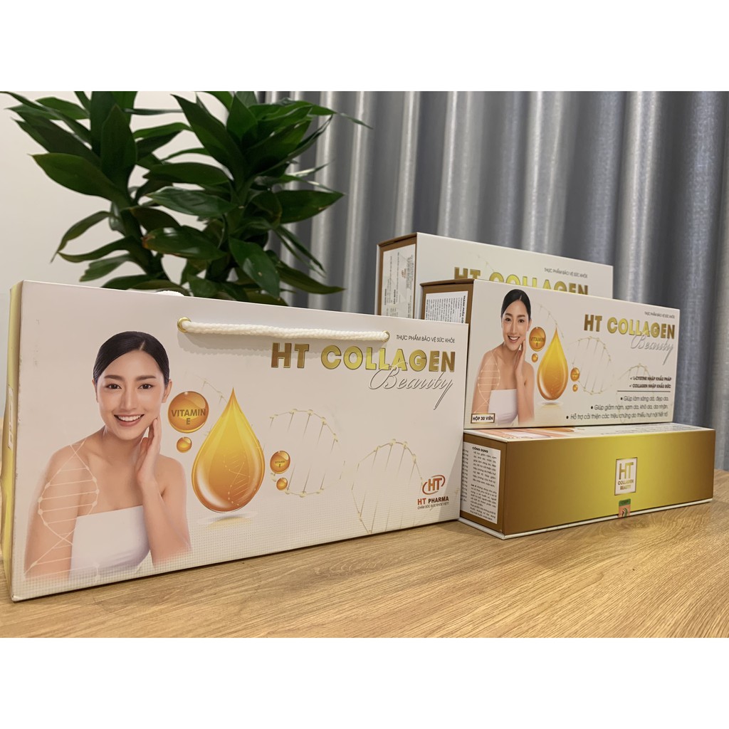 [HIỆU QUẢ SAU 1 THÁNG] Viên uống trắng da căng mịn da bổ sung Collagen HT Collagen