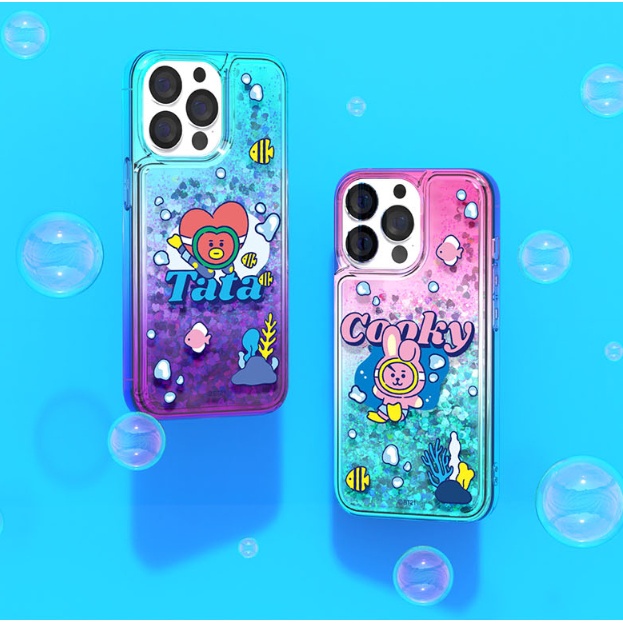 Ốp điện thoại in hình BT21 SPLASH BLING AQUA cho IPHONE14 14PRO IPHONE13 13PRO MAX 13MINI IPhone12 12PRO IPhone11 IPhone X/S