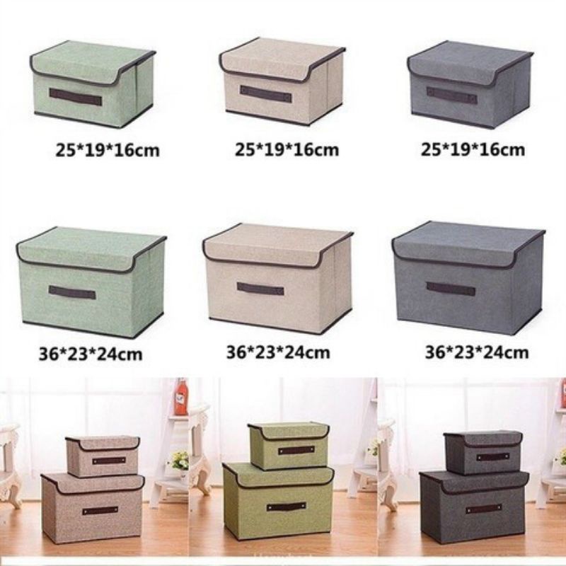 SET 2 TÚI VẢI 1 LỚN 1 NHỎ KHUNG CỨNG ĐỰNG ĐỒ KIỂU DÁN HÀN QUỐC SIÊU CƯNG