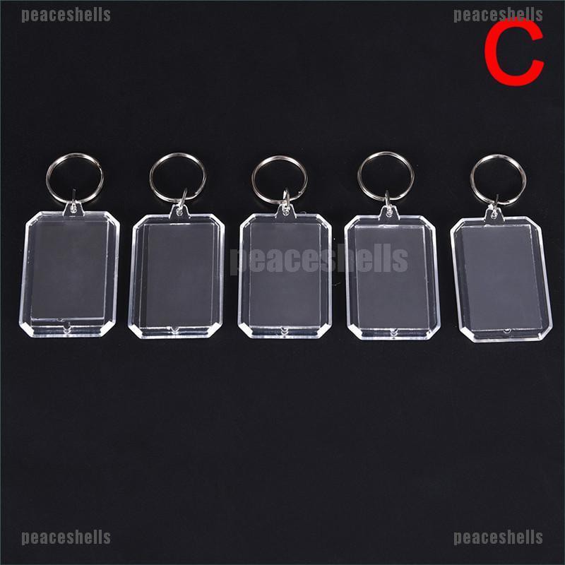 Set 5 Móc Khóa Khung Ảnh Trong Suốt DIY