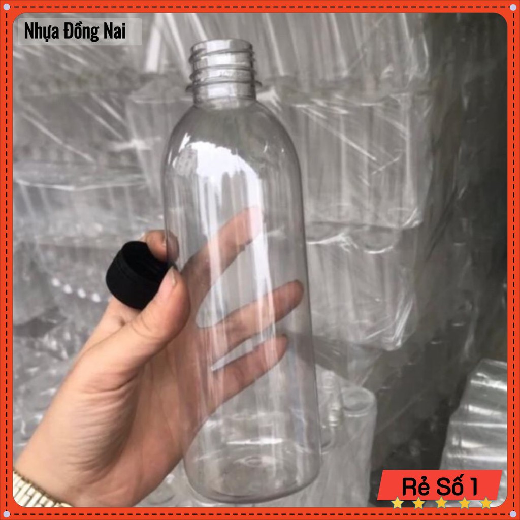 Chai Nhựa Tròn Nắp Đen 500ml - Chai Nhựa 500ml kèm Nắp - Chai Nhựa Nhựa Đồng Nai