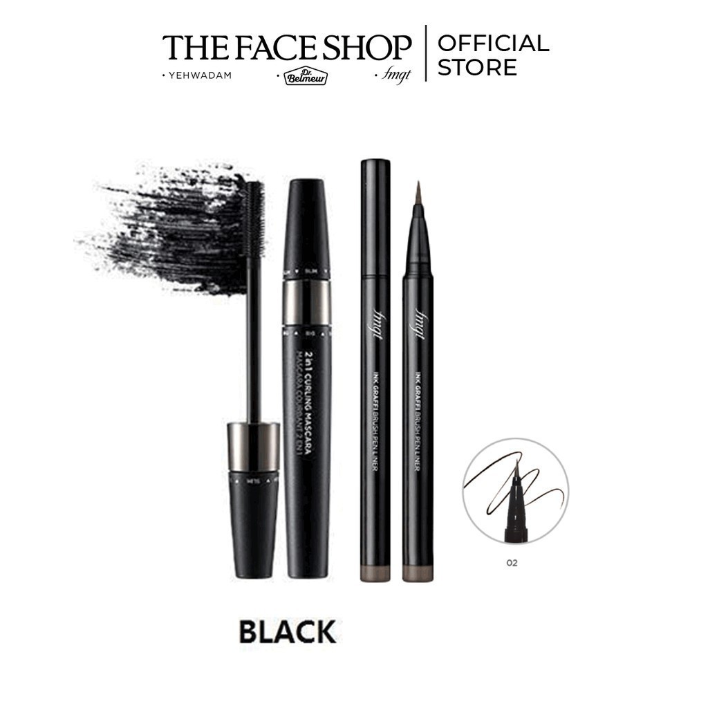 [Mã FMCGM100 - 10% đơn 500K] Bộ Trang Điểm Mascara 2IN1 TheFaceShop & Viền mắt dạng bút Ink Graffi Brush Pen Liner | BigBuy360 - bigbuy360.vn